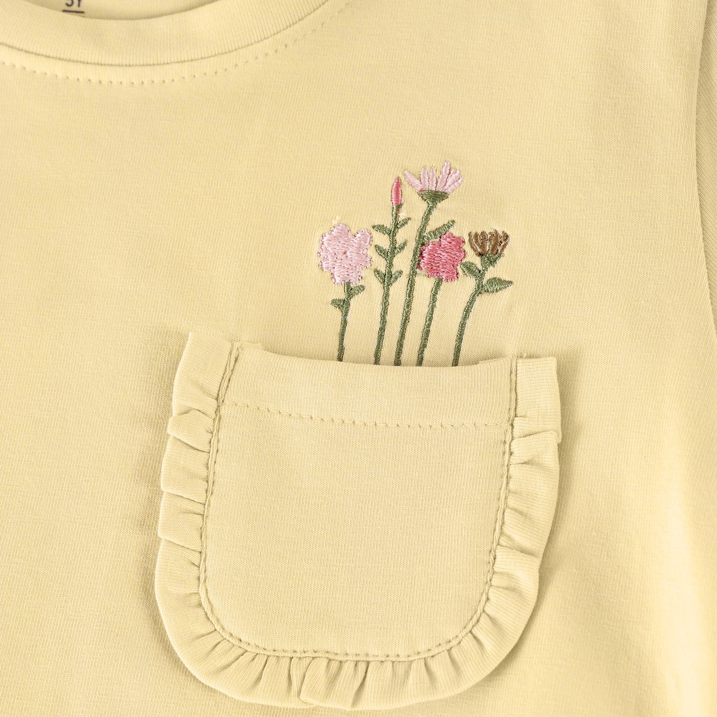 T-shirt korte mouw flowers italian straw