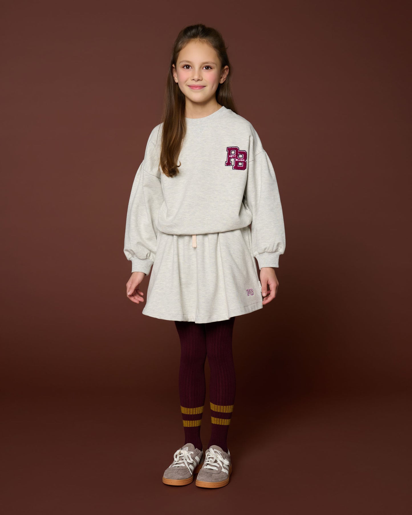 Easy sweater PB logo - grey melange