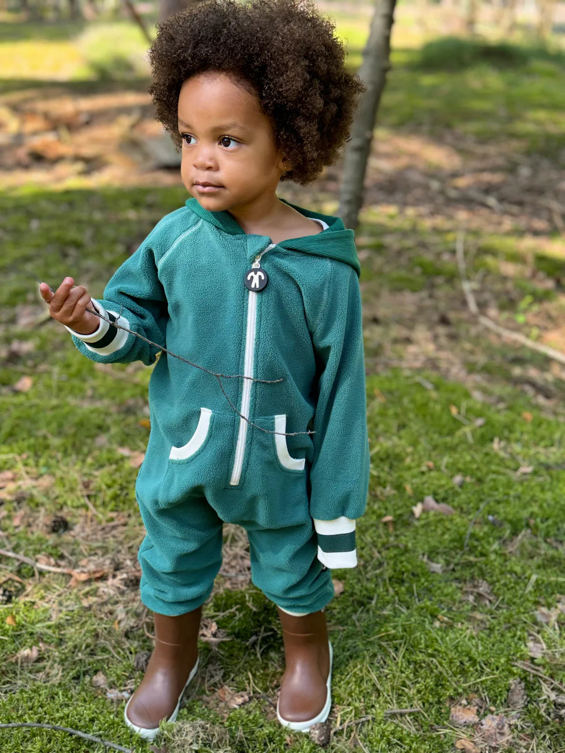 fleece onesie pine green