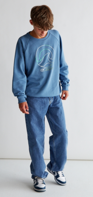 Jeans mid blue wide fit