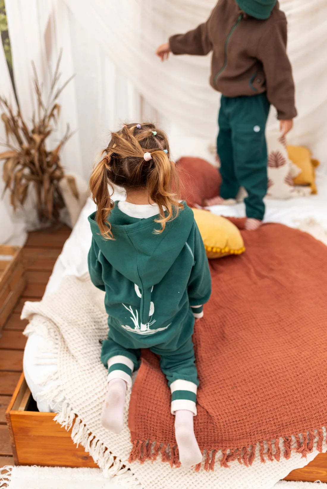 fleece onesie pine green