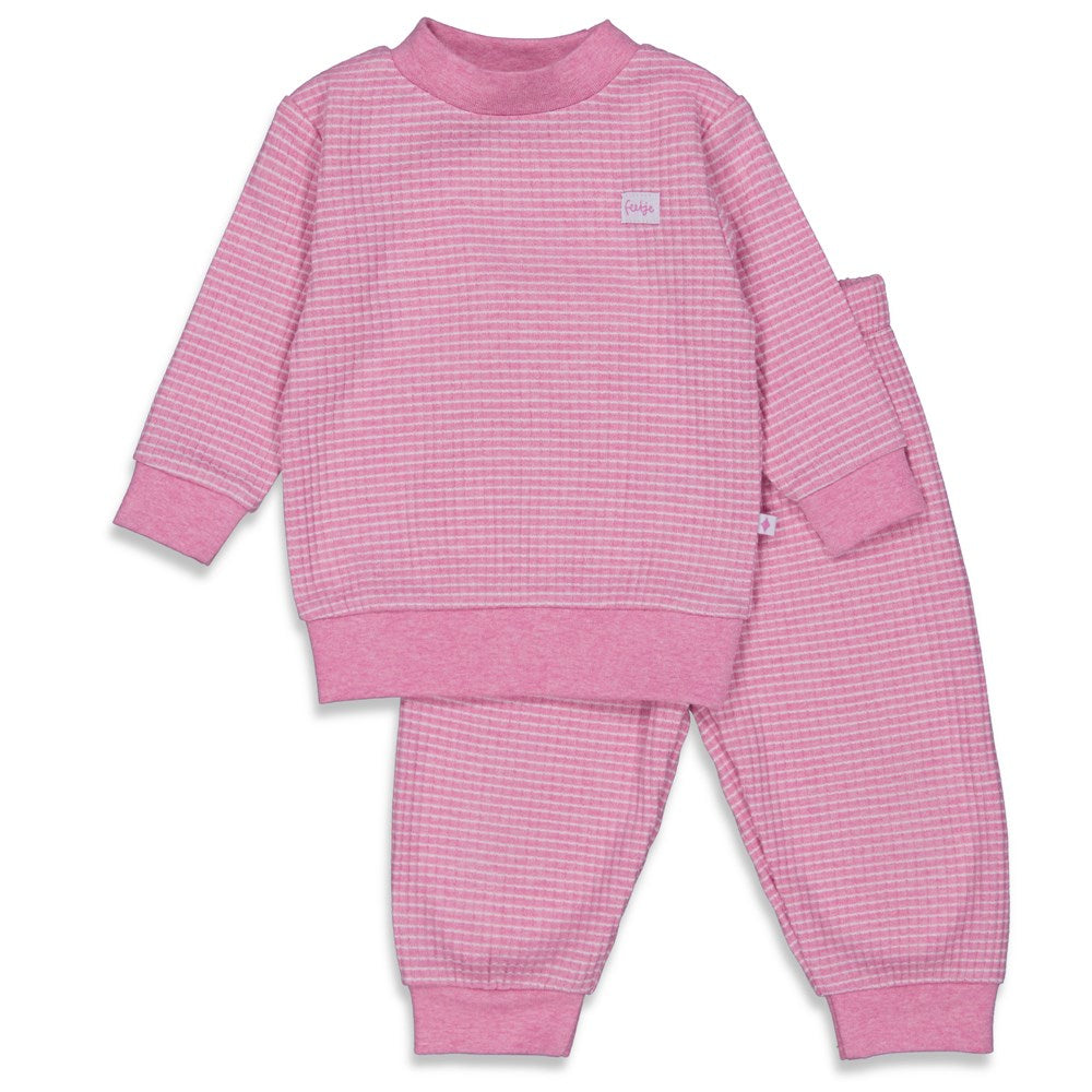 Feetje wafel-pyjama pink melange