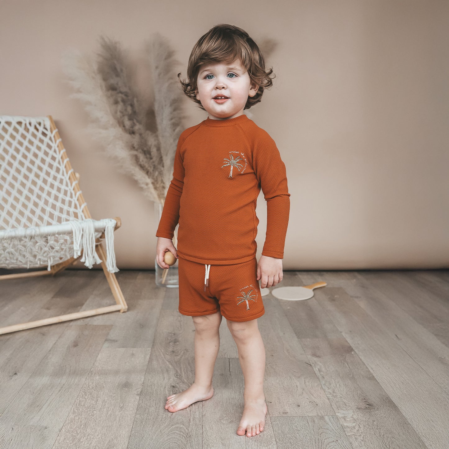 Solid Swim Longsleeve Bombay Brown