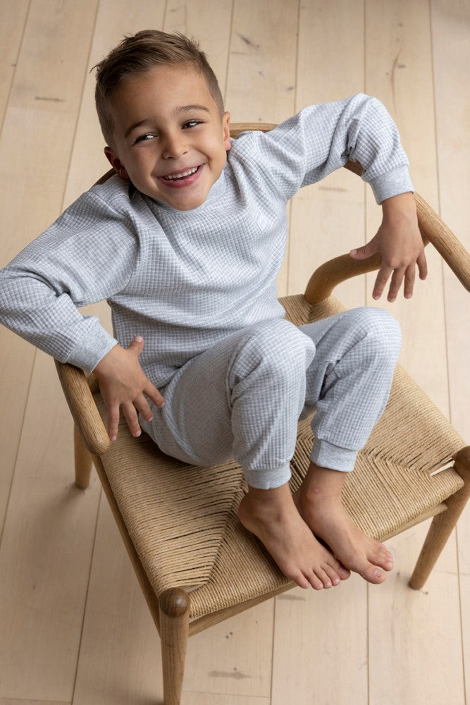 Feetje wafel-pyjama grey melange