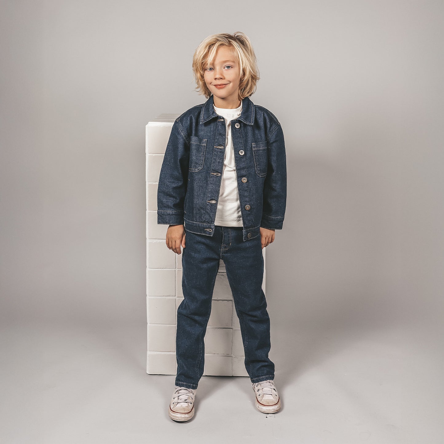 Broek dark blue denim