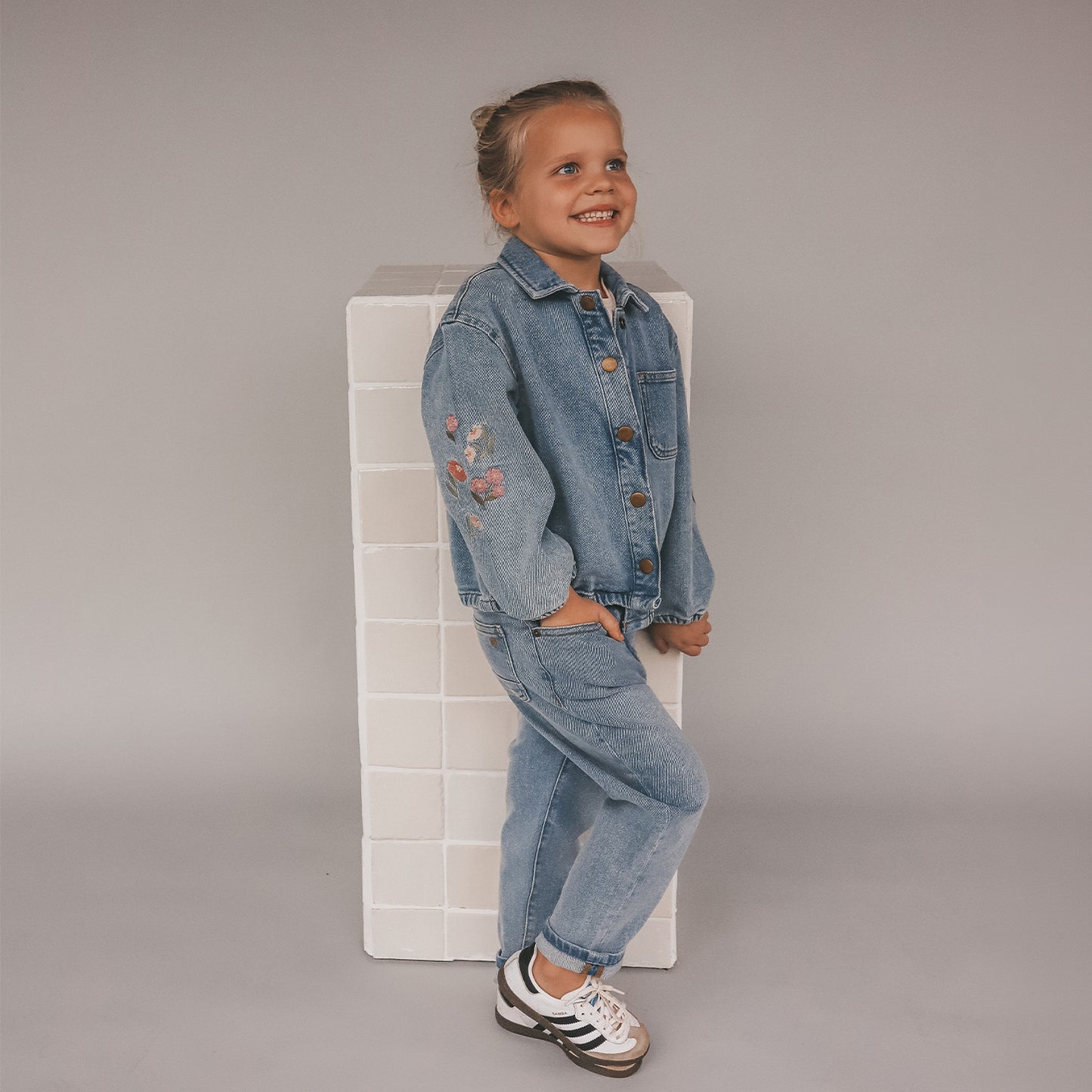 Embroidery Jacket Blue Denim