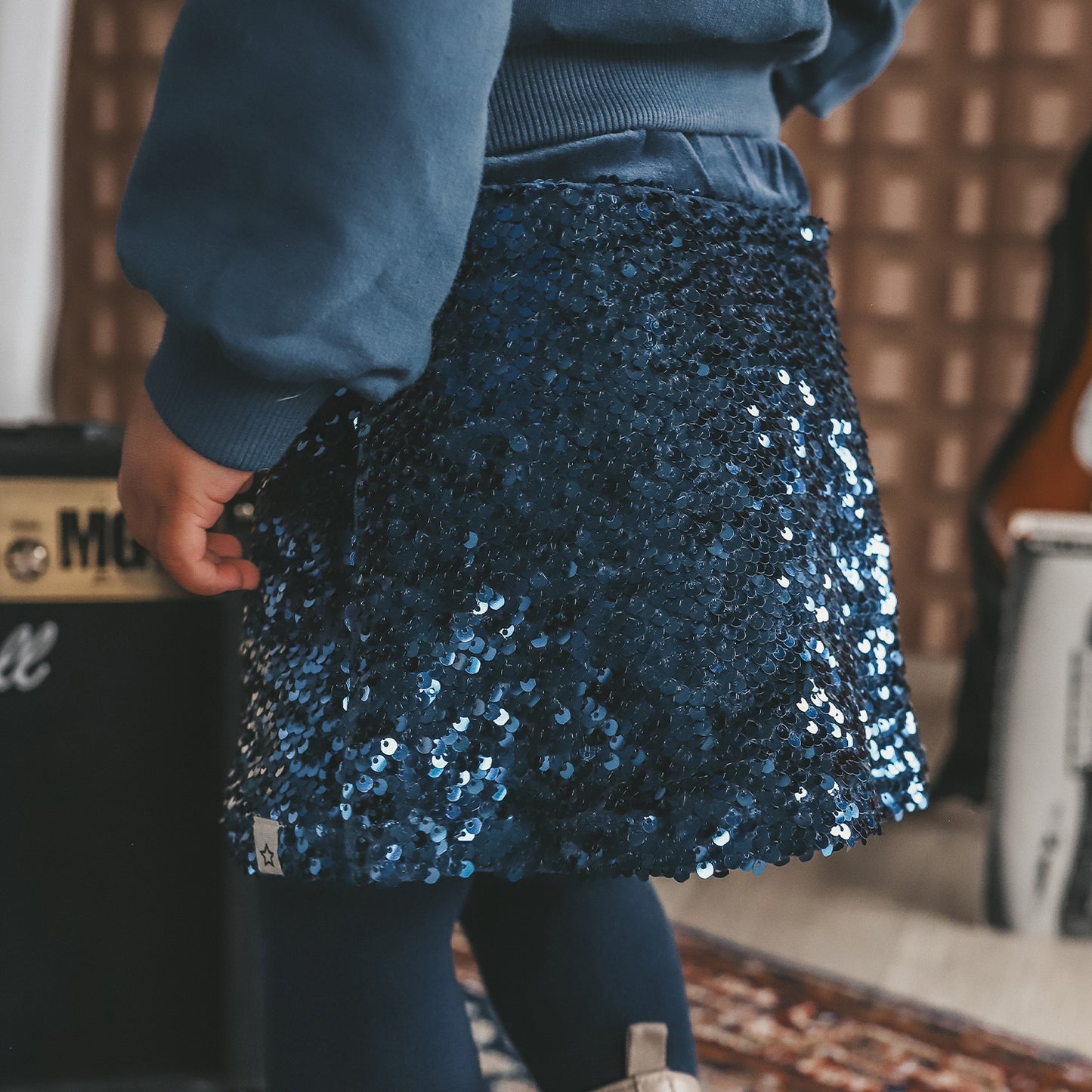 Sequin velvet rokje