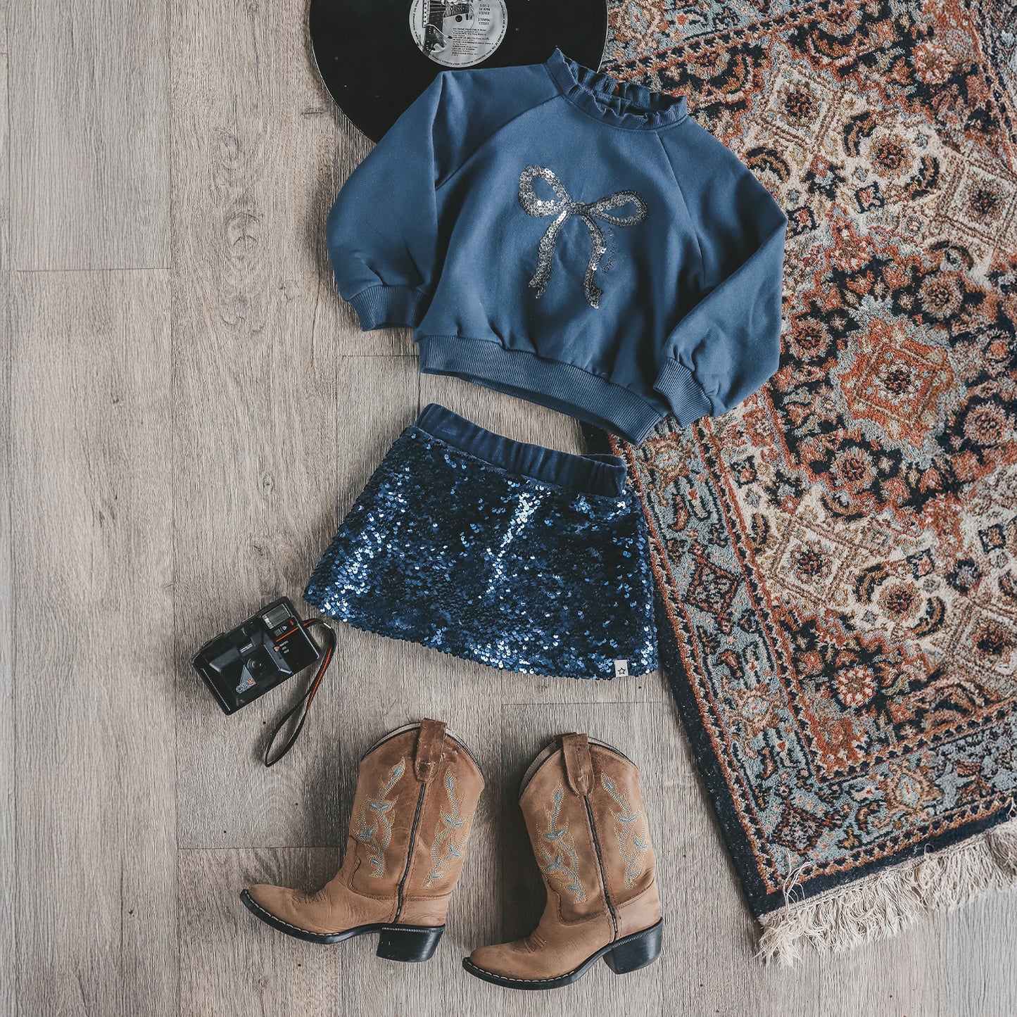 Sequin velvet rokje