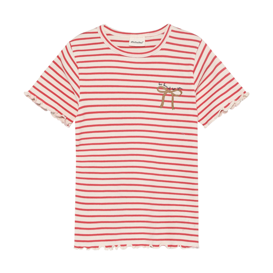 T-shirt korte mouw streepjes red