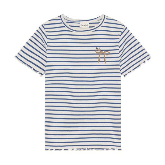 T-shirt korte mouw streepjes blue