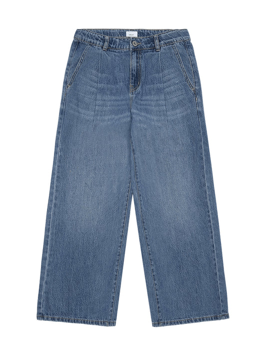 Pleat blue denim