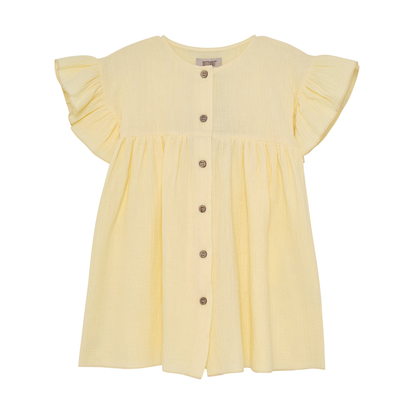 Mousseline jurk butter yellow