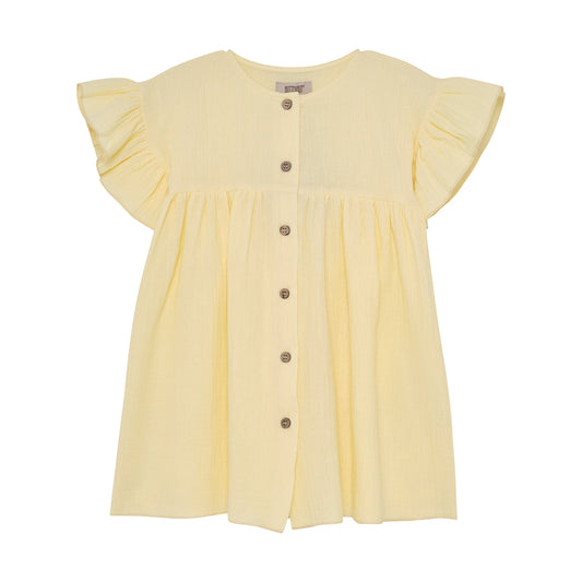 Mousseline jurk butter yellow