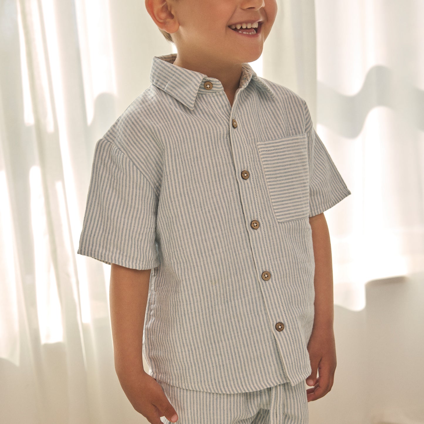 Muslin shirt stripe