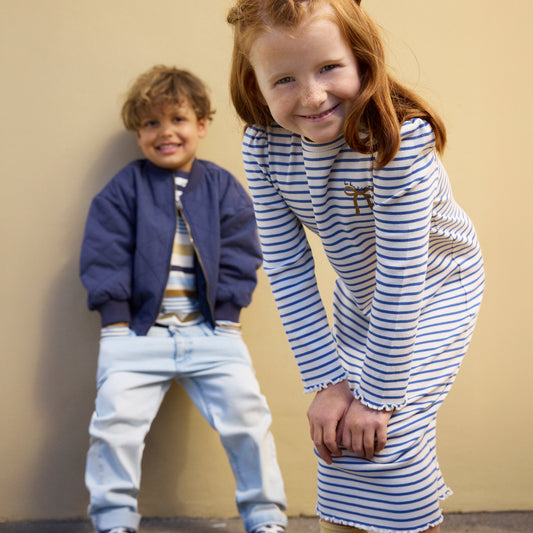 Kleedje stripes blue