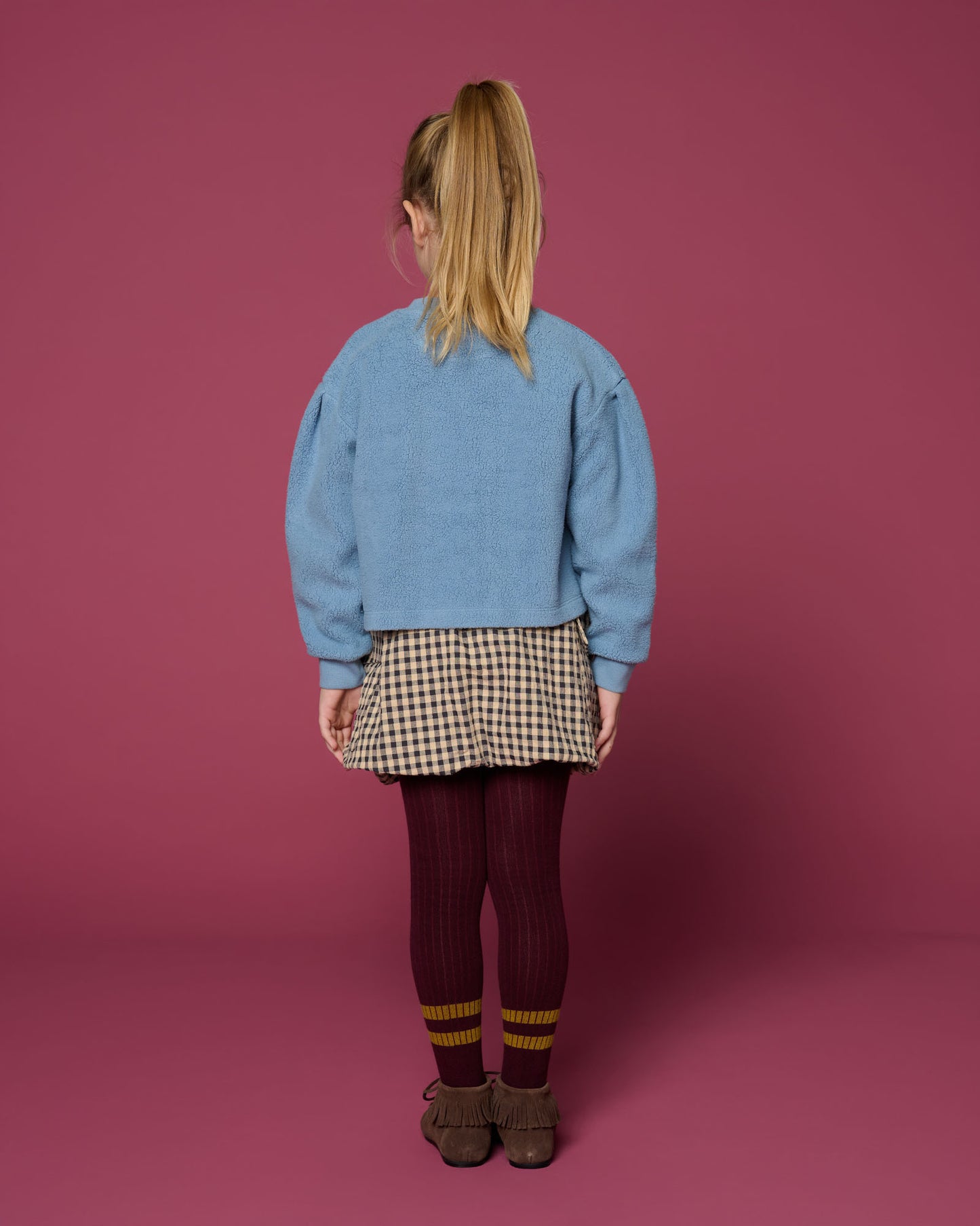 Cargo Ballon Skirt - check beige/blue