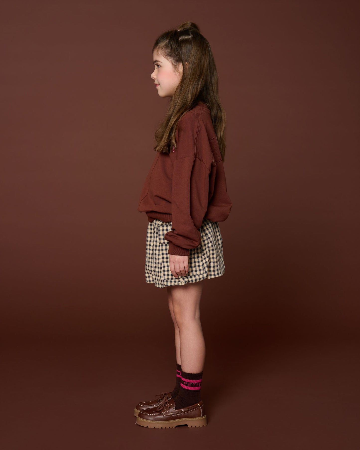 Cargo Ballon Skirt - check beige/blue