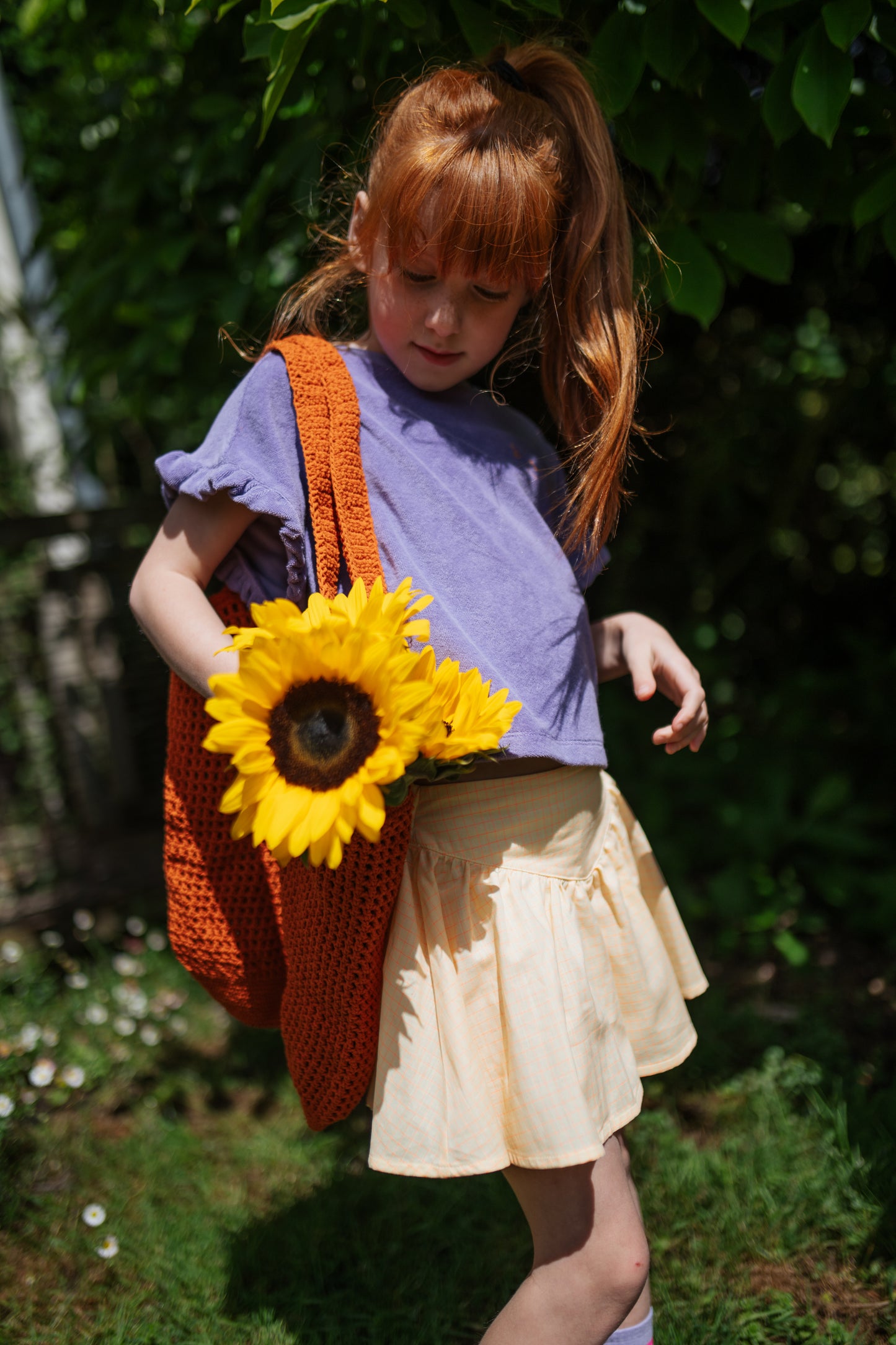 Towel ruffle top violet