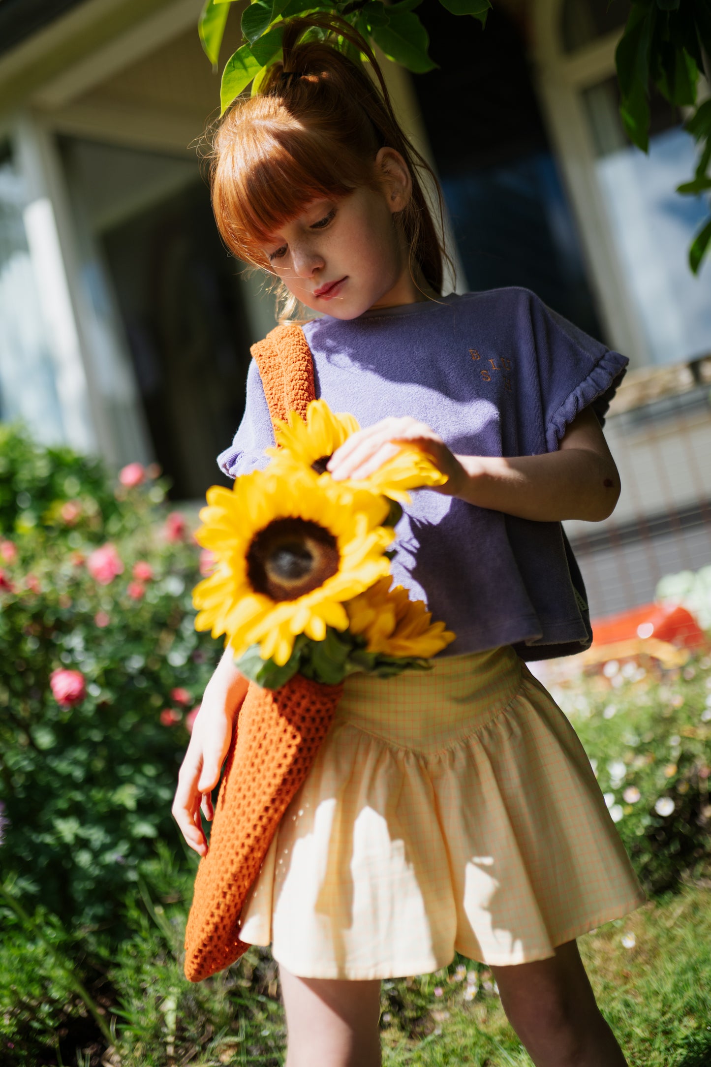 Towel ruffle top violet