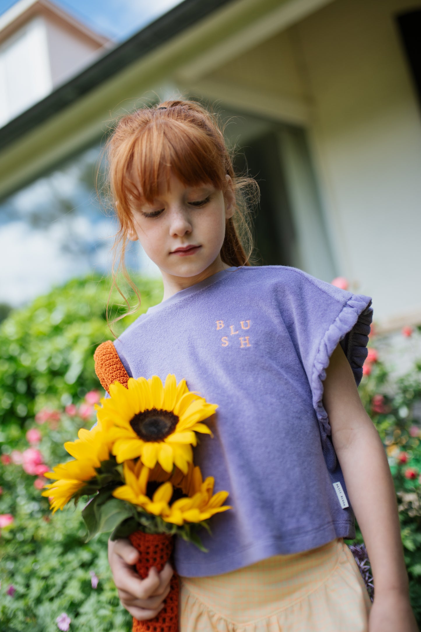 Towel ruffle top violet