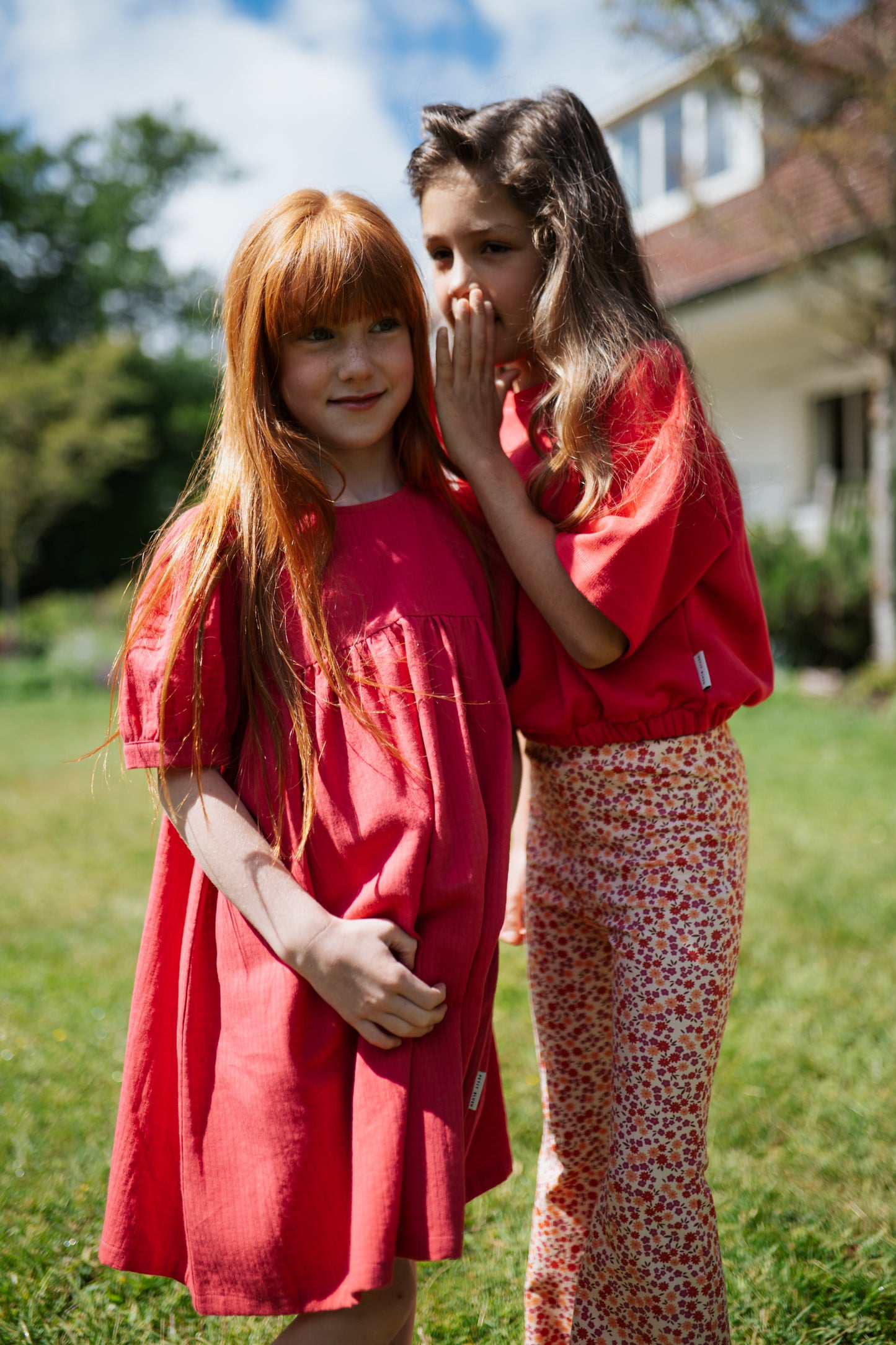 Puff sleeve dress raspberry