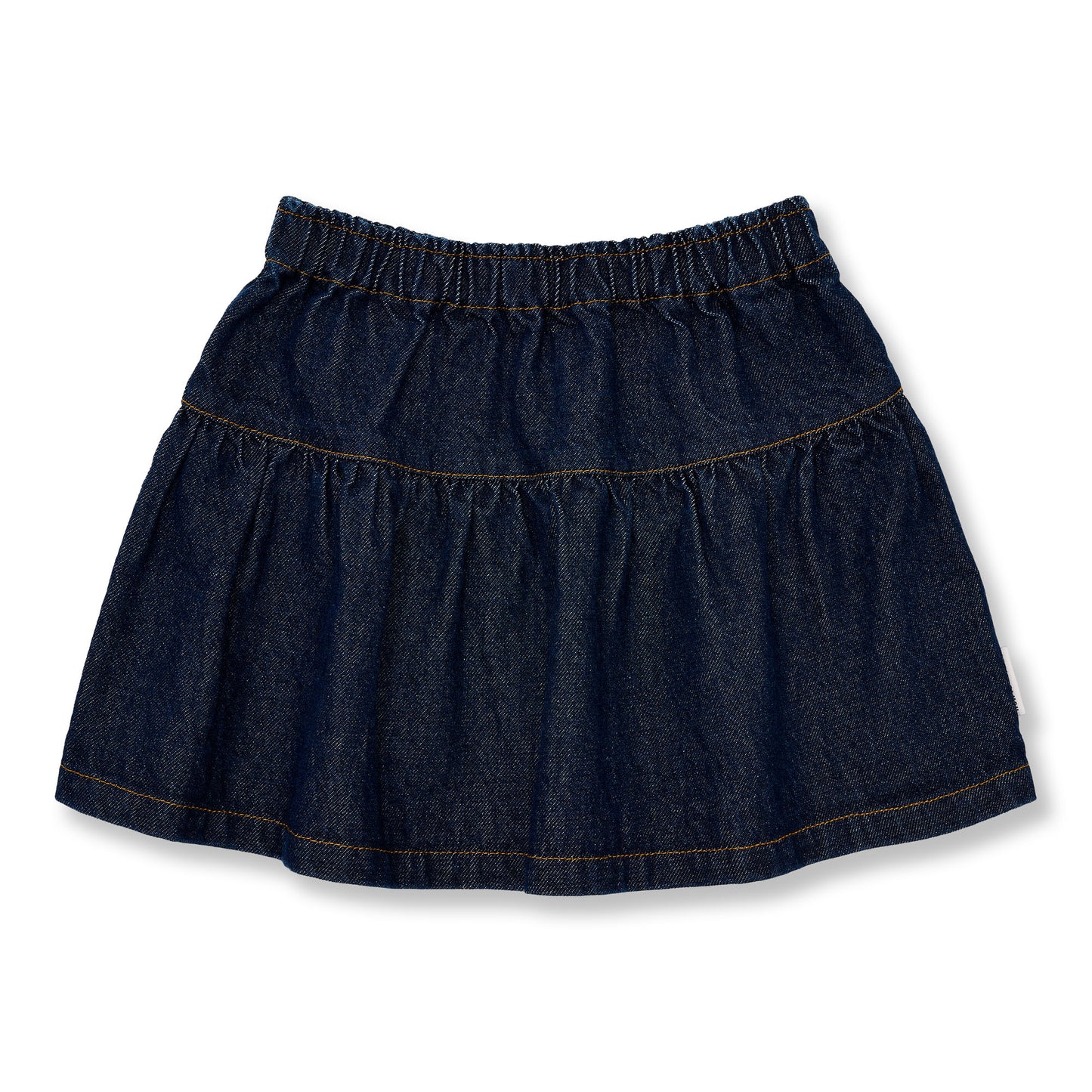 Denim mini ruffle skirt - dark blue