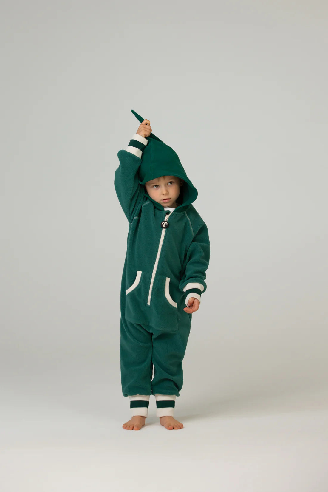 fleece onesie pine green