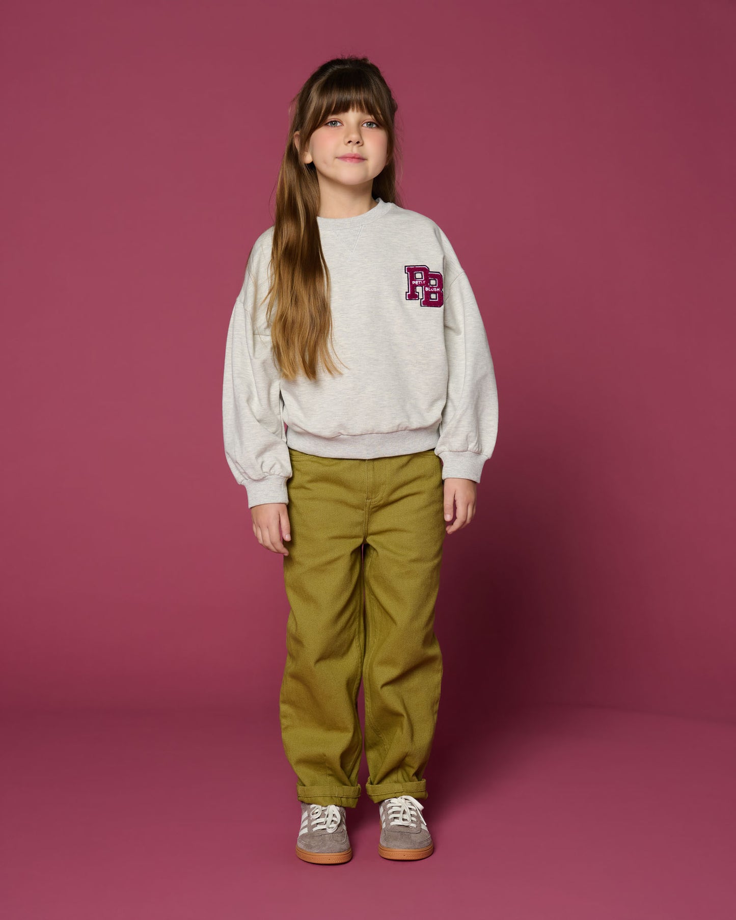 Easy sweater PB logo - grey melange