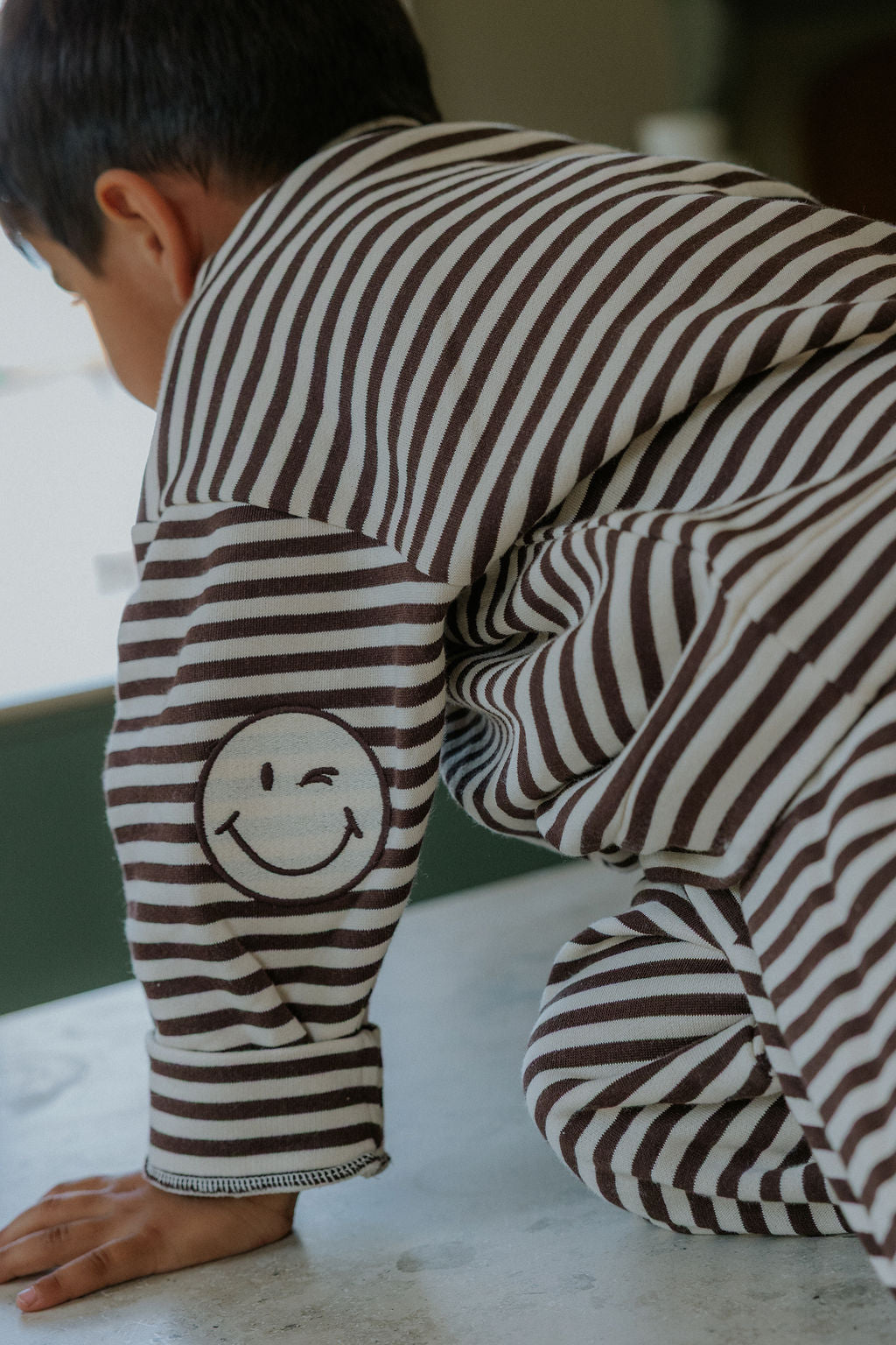 Alvin longsleeve stripe sweatshirt coffee bean/sandshell