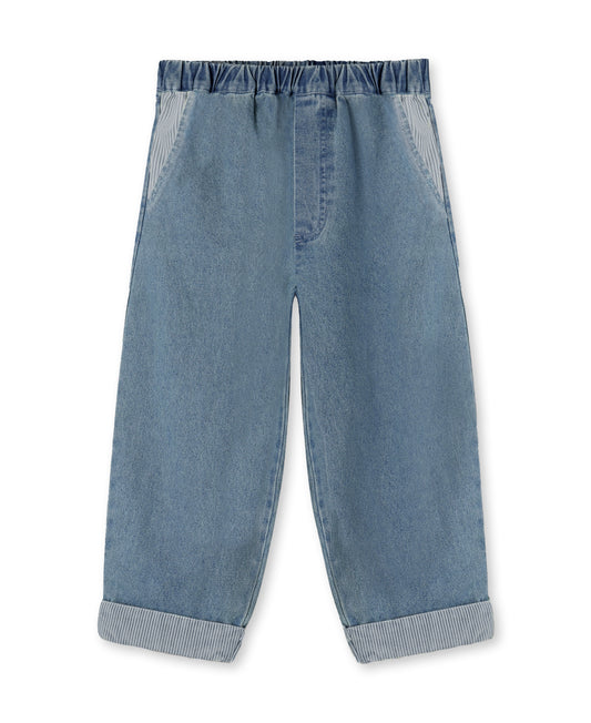 Don contrast denim pants