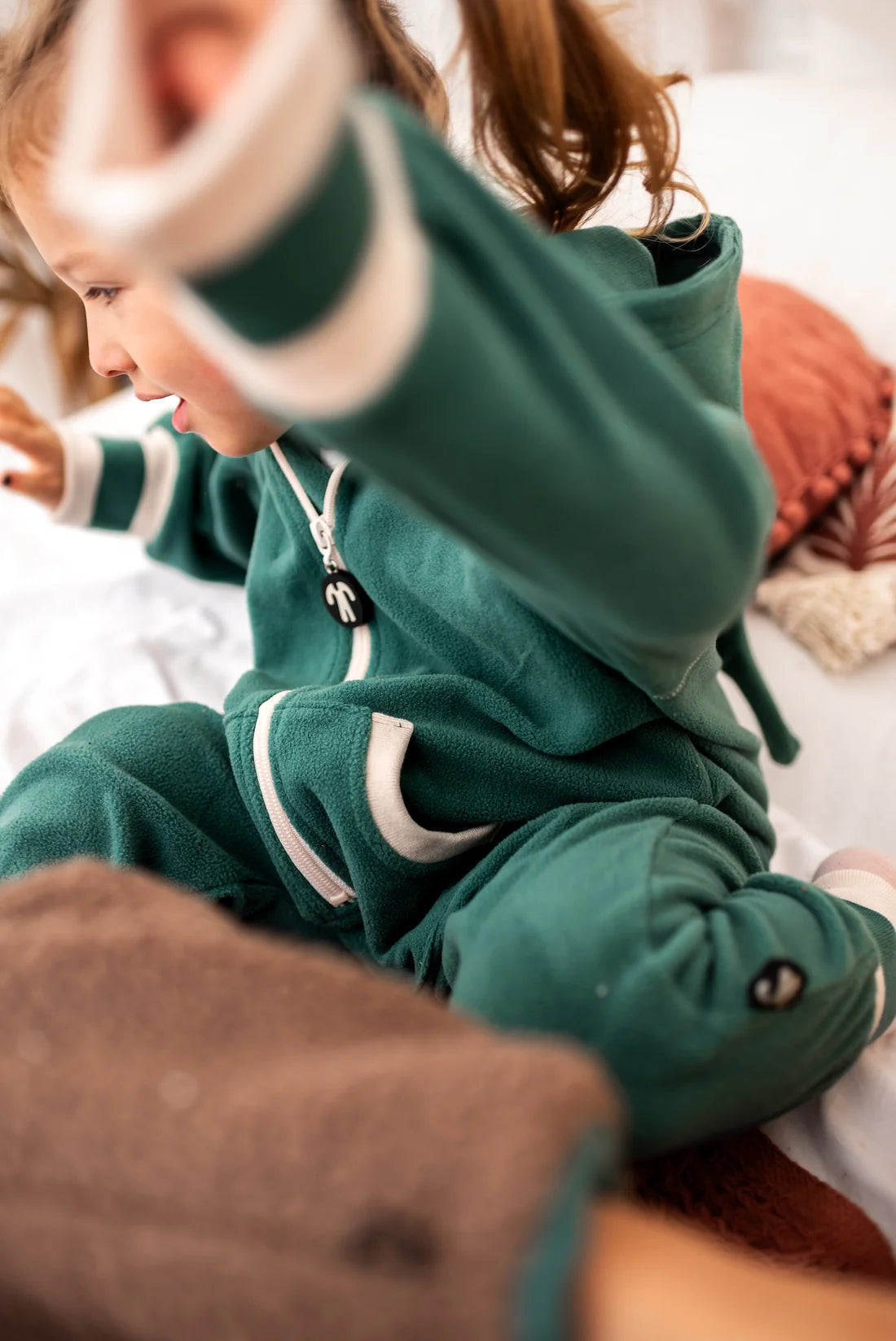 fleece onesie pine green