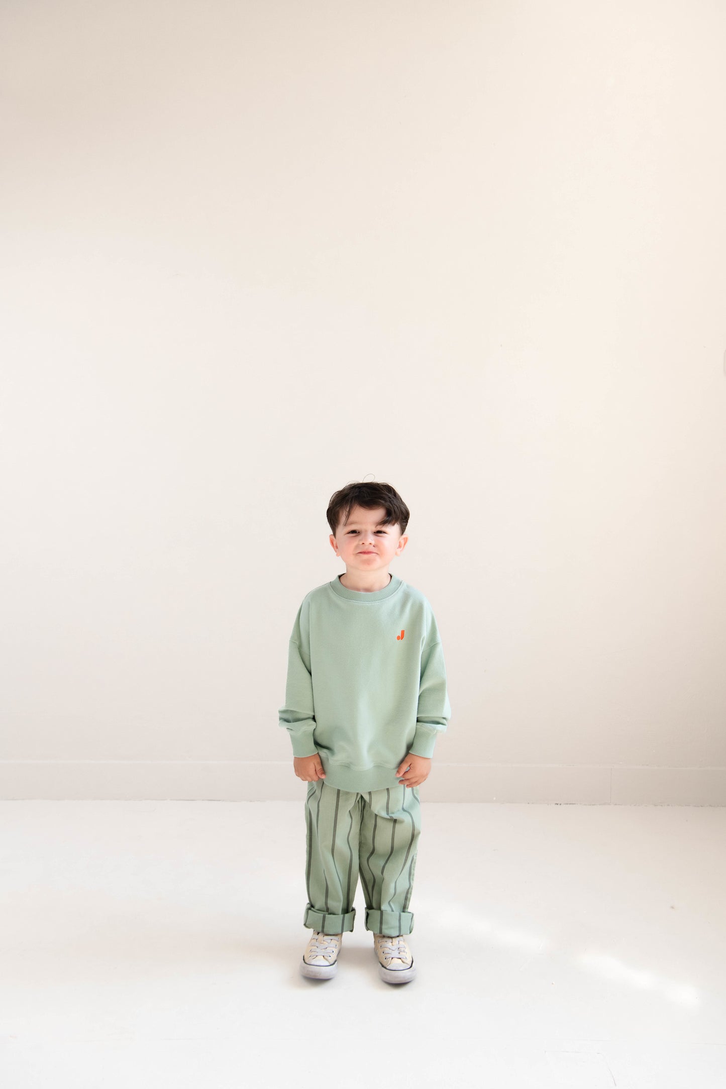 Kick pants sage green stripe