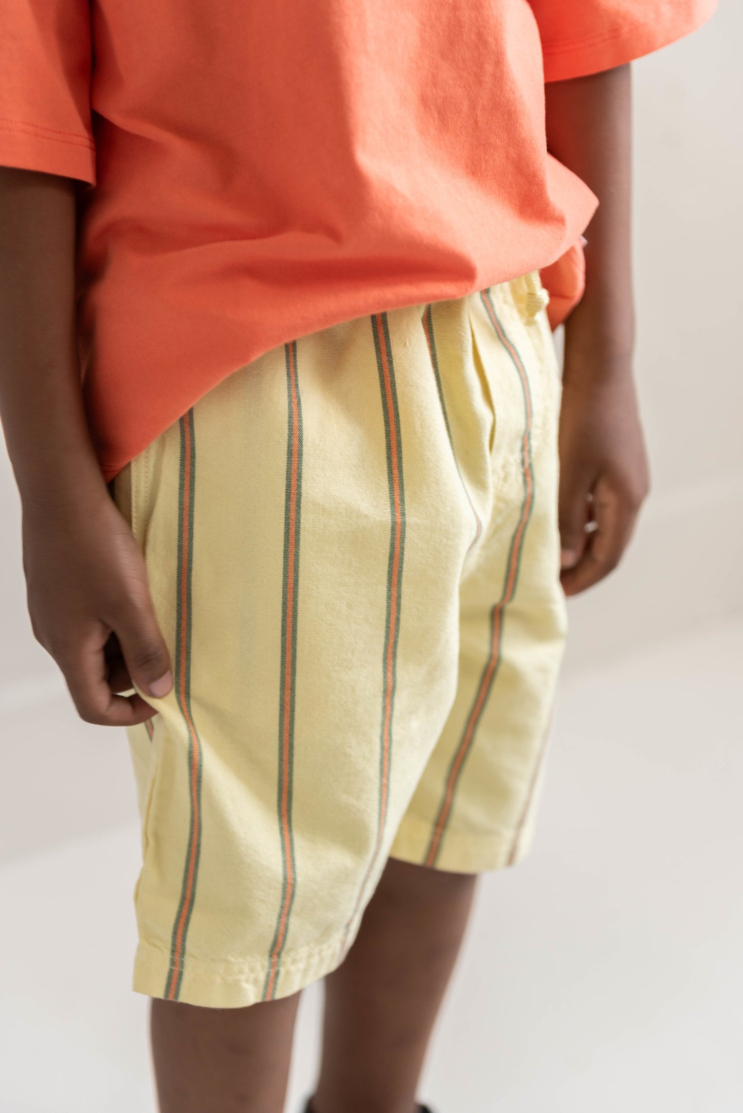 Knox shorts soft yellow stripe