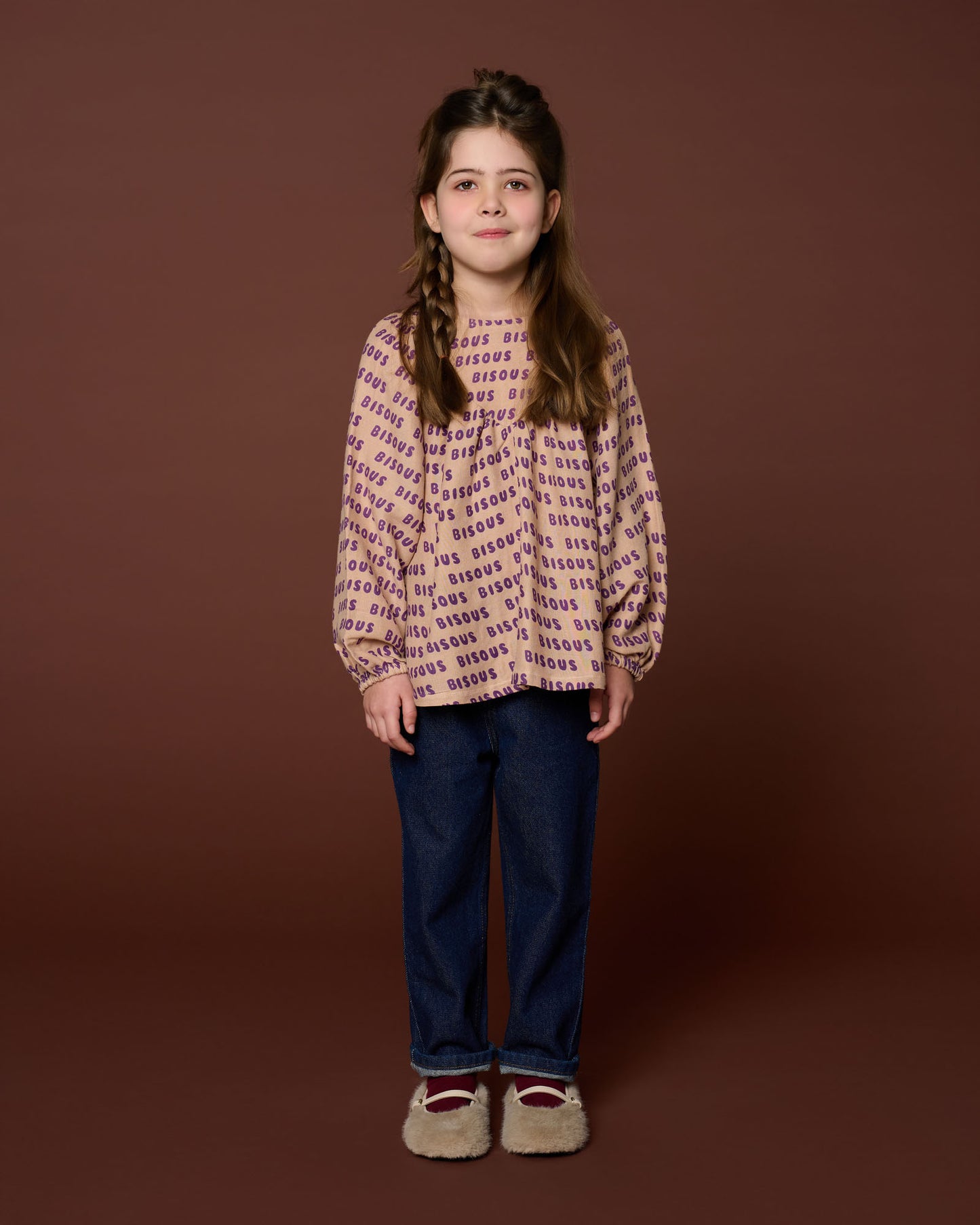 Kate blouse Bisous - cork/purple