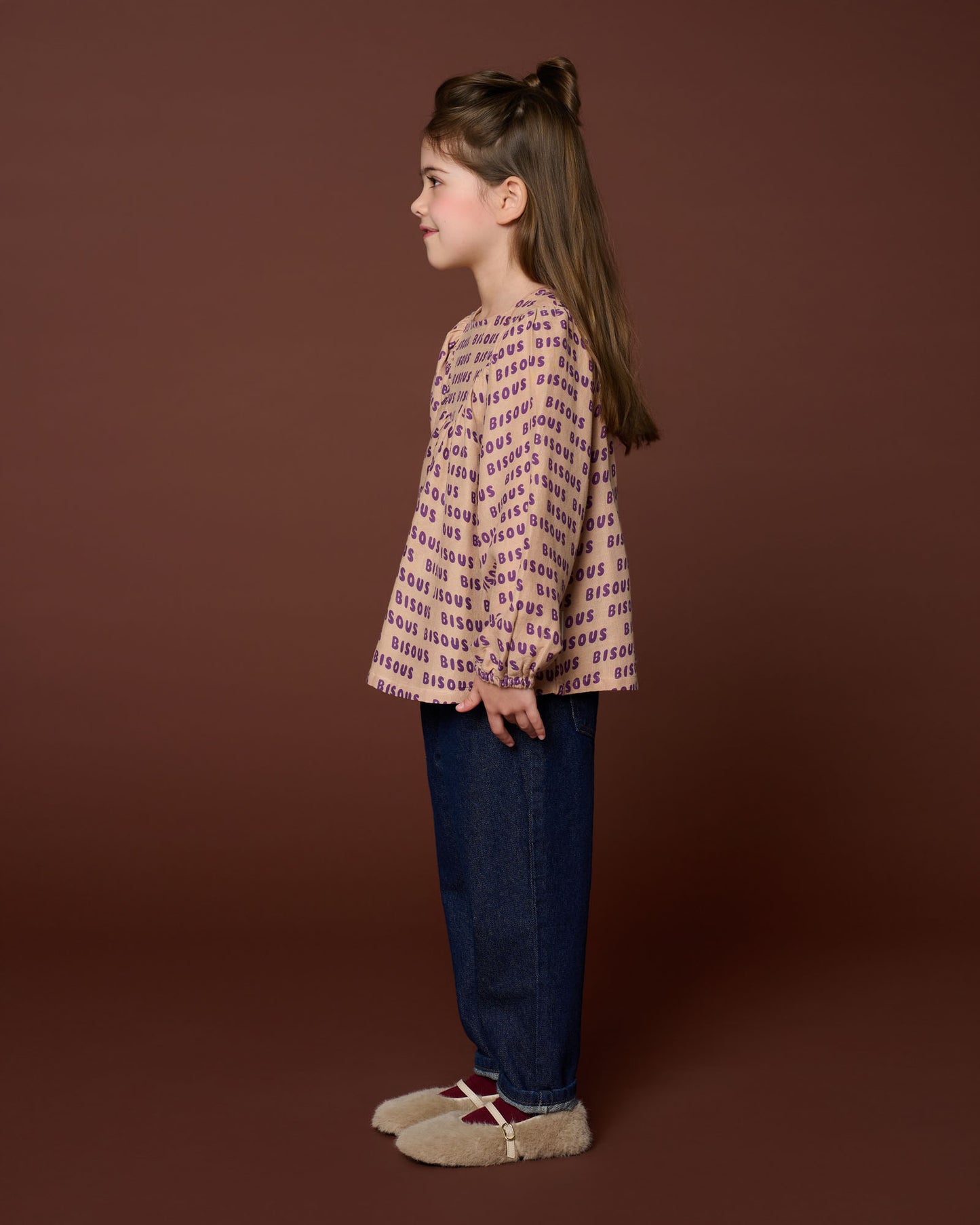 Kate blouse Bisous - cork/purple