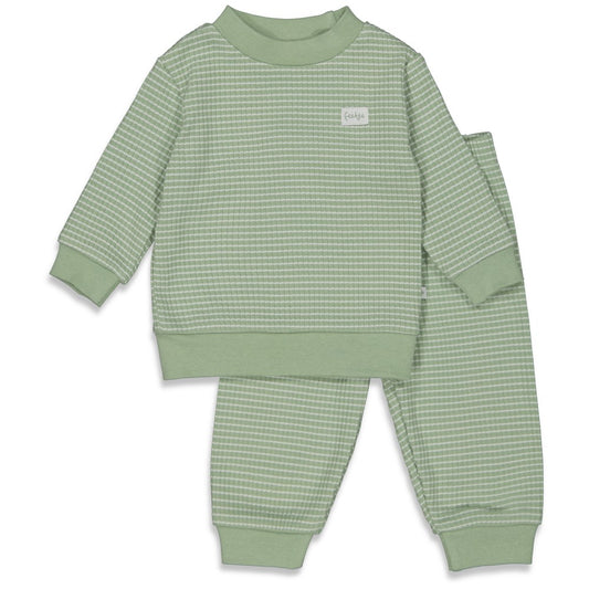 Feetje wafel-pyjama green melange