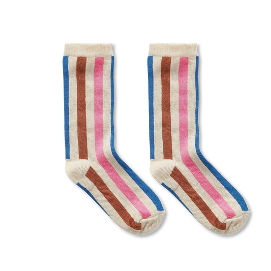 socks multi stripe pink