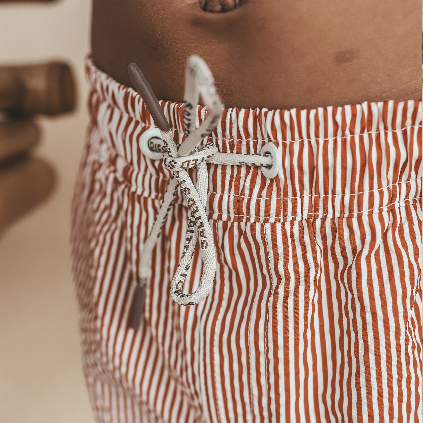 Seersucker Swim Shorts bombay brown