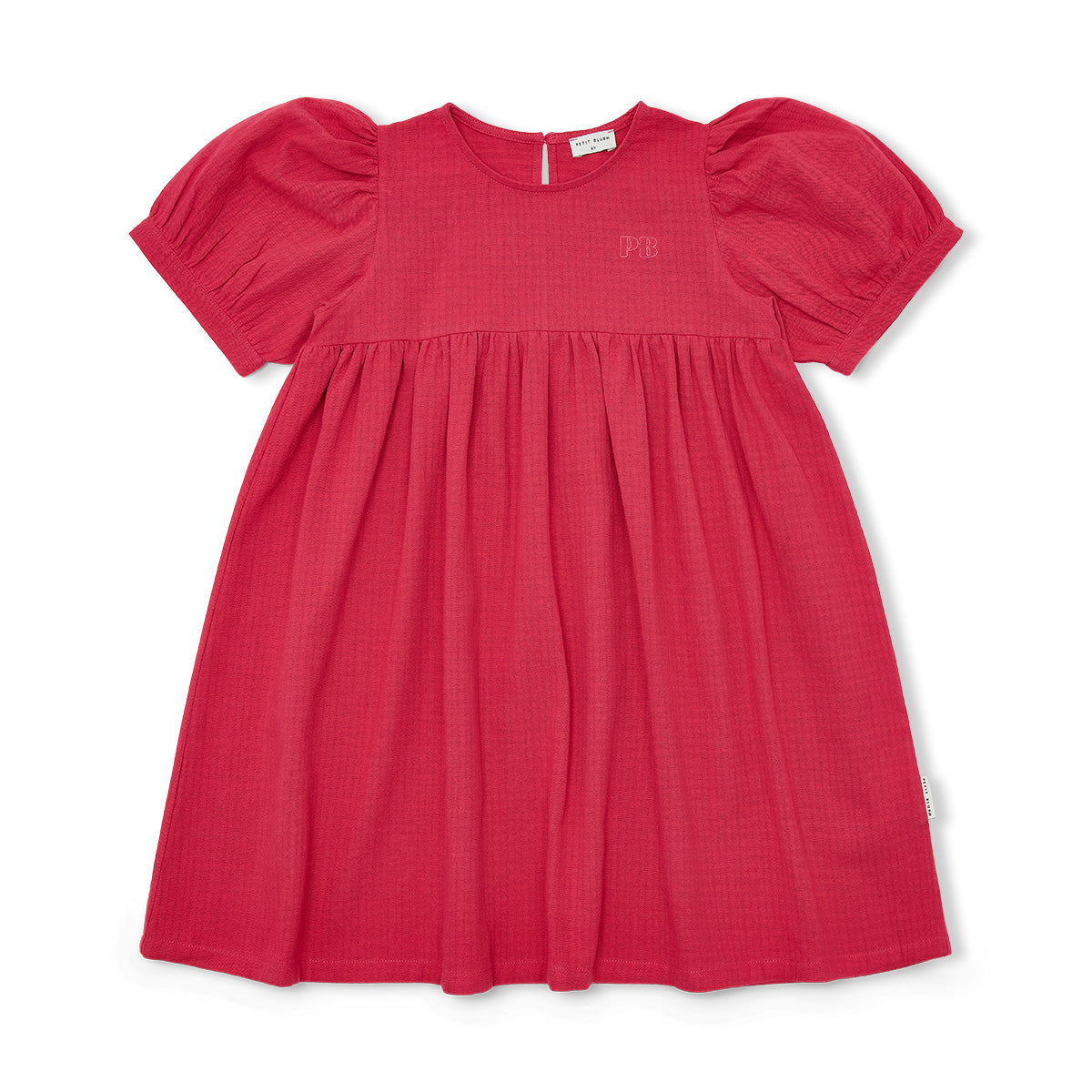 Puff sleeve dress raspberry