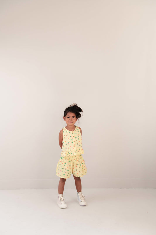 Summer shorts flower soft yellow