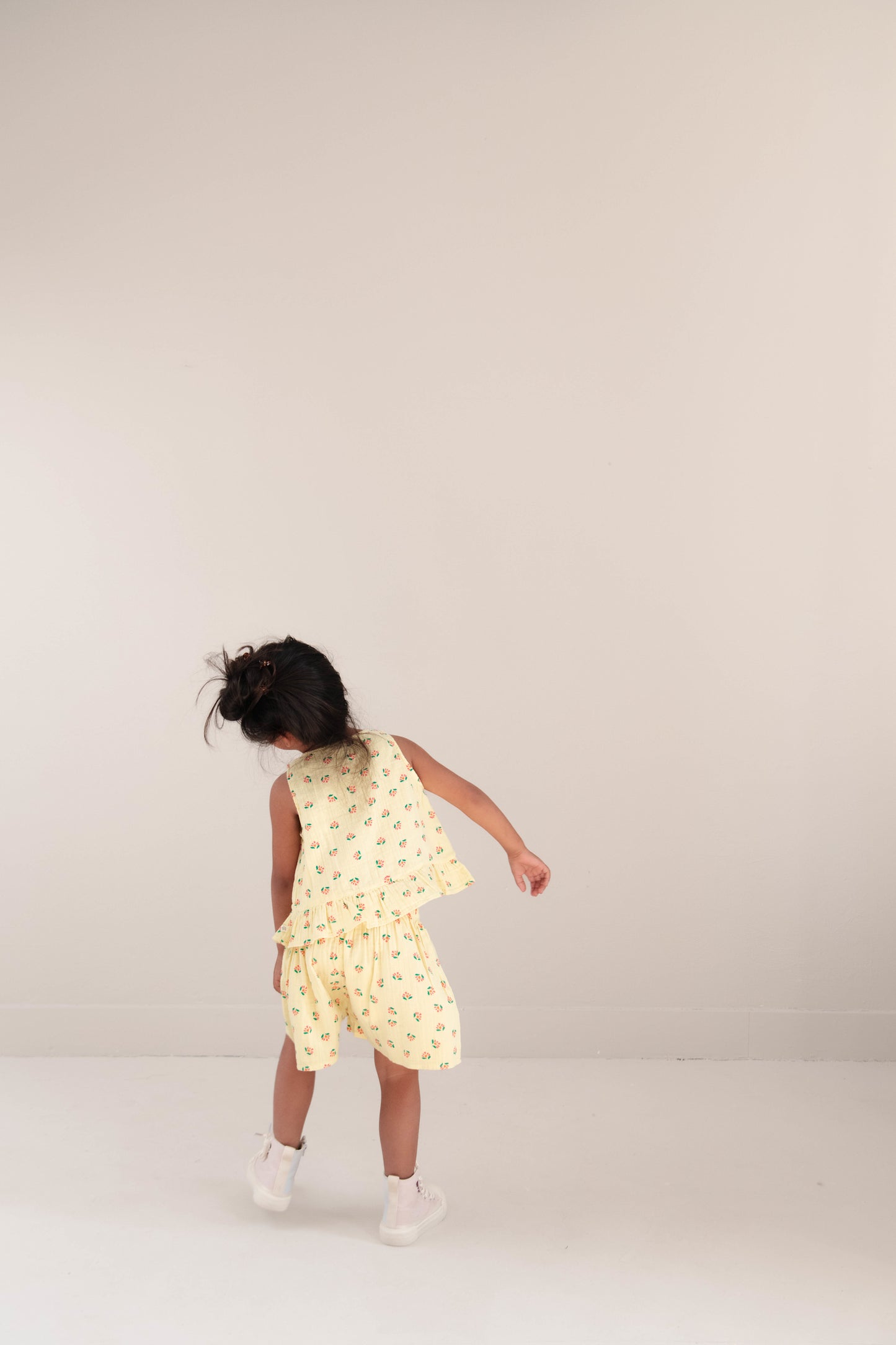 Summer shorts flower soft yellow