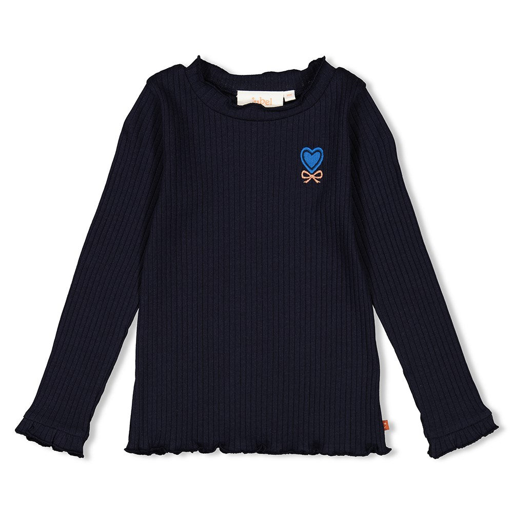 Longsleeve rib blue Amour toujours