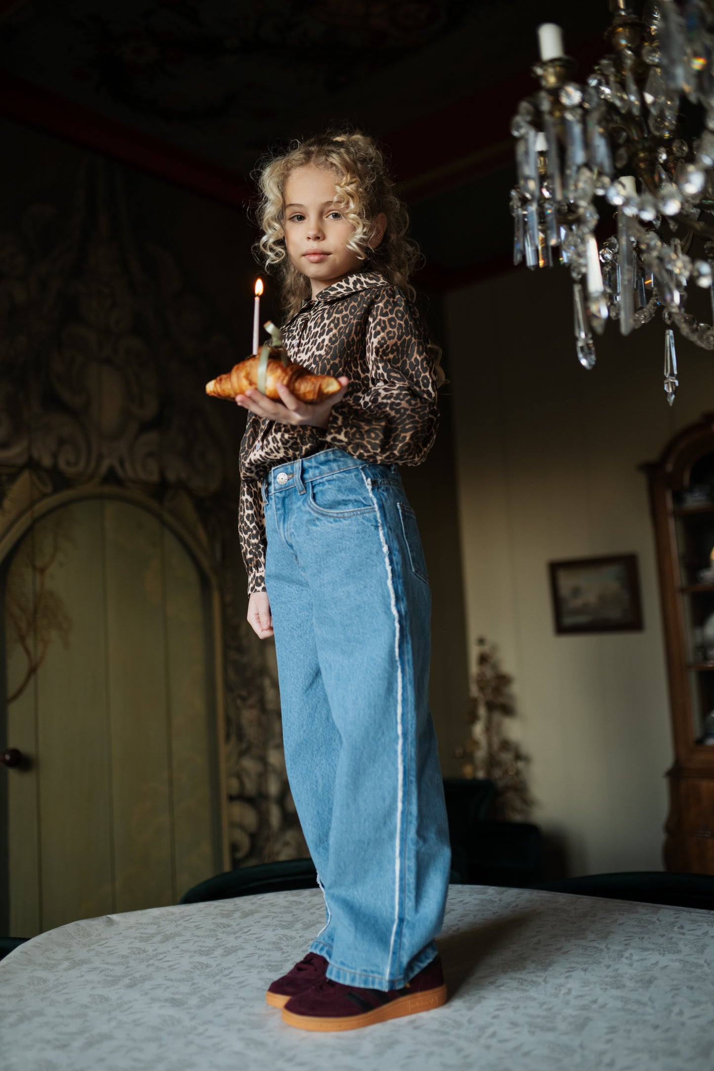 Wide leg jeans - mid blue
