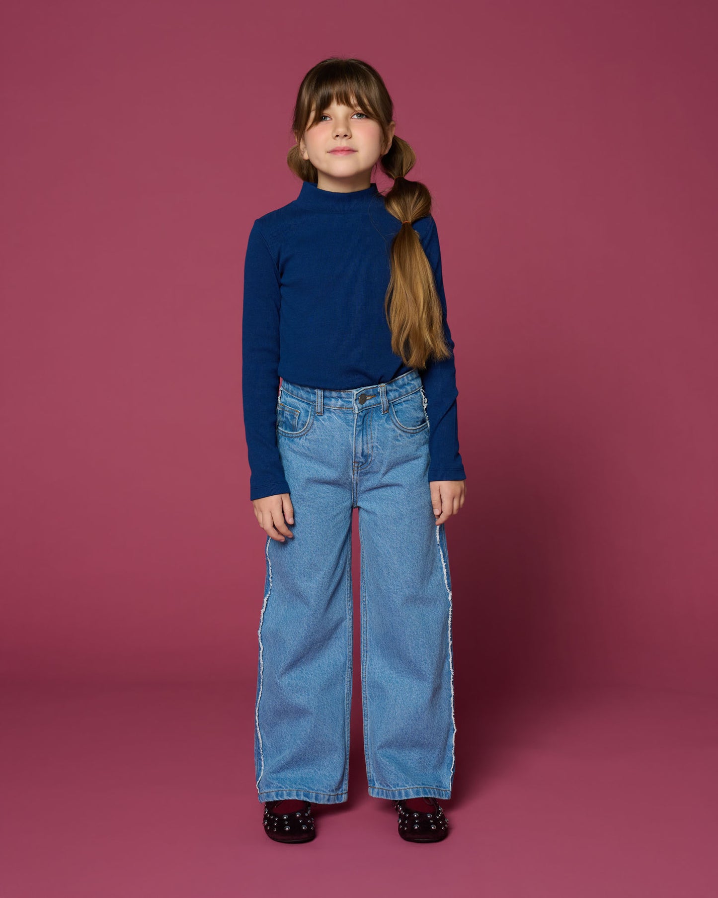 Wide leg jeans - mid blue