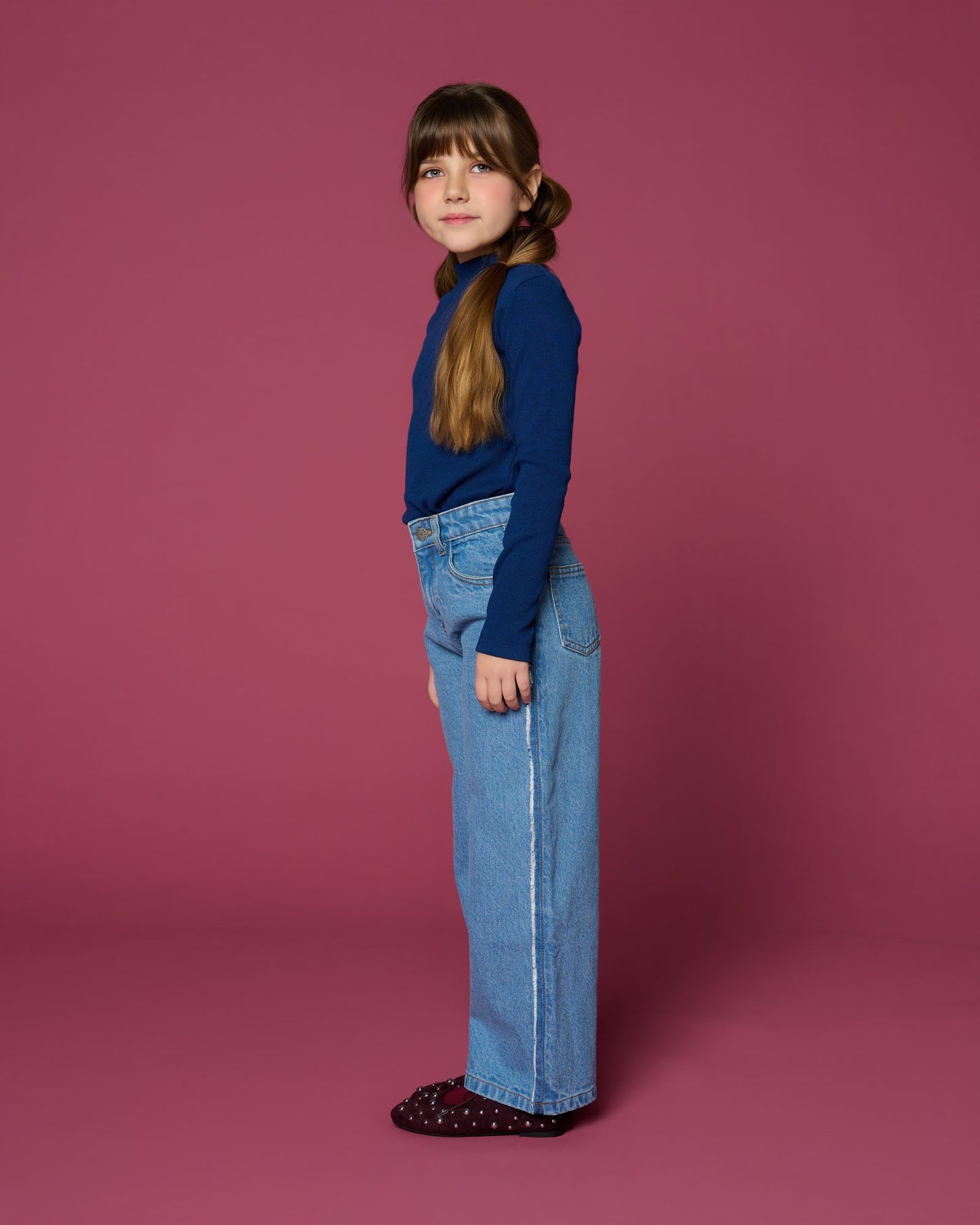 Wide leg jeans - mid blue