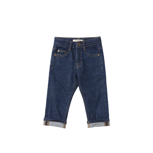 Broek dark blue denim