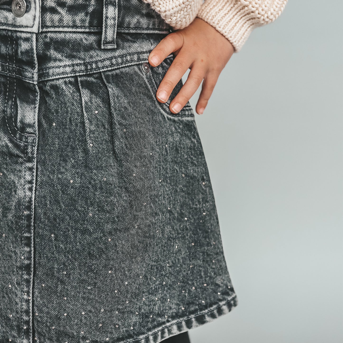 Denim rokje glitter