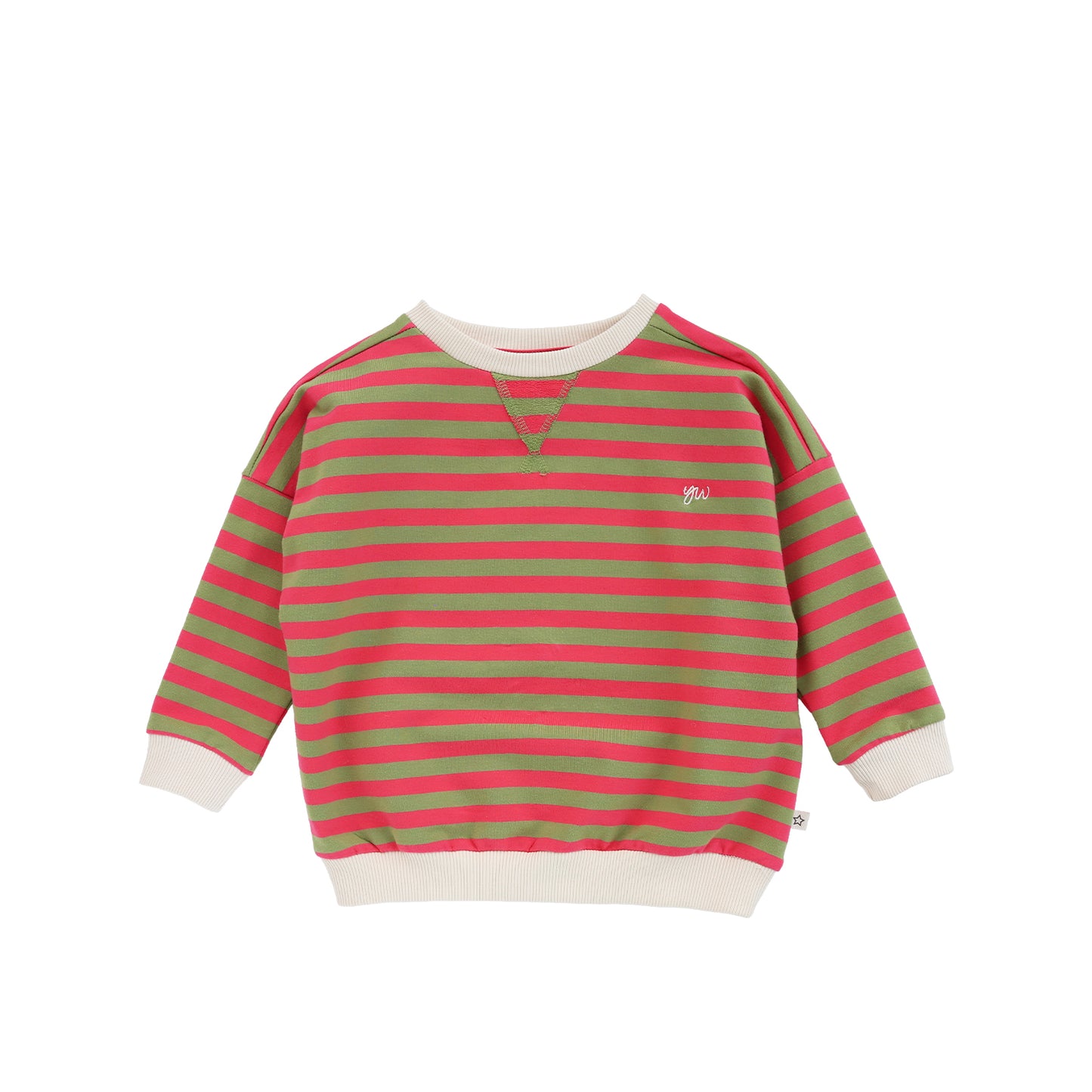 oversized sweater stripes pink green
