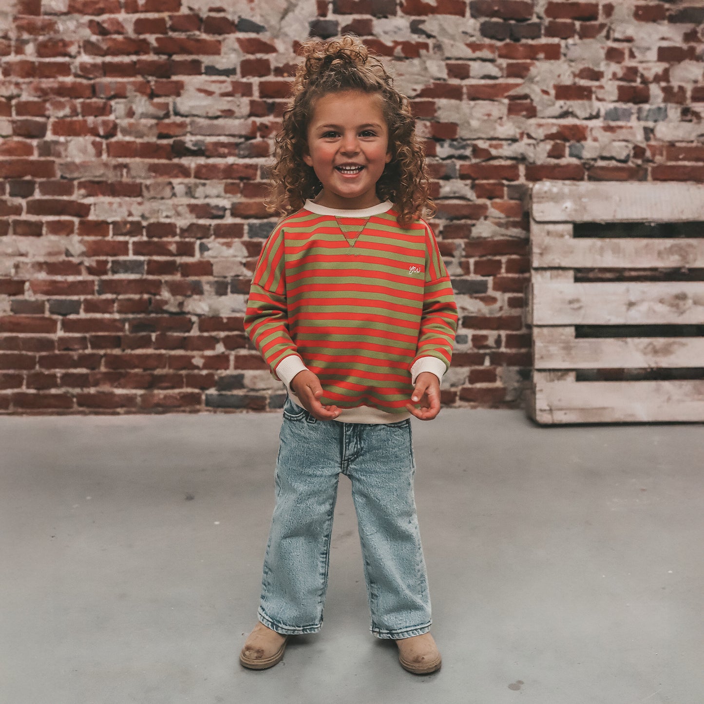 oversized sweater stripes pink green
