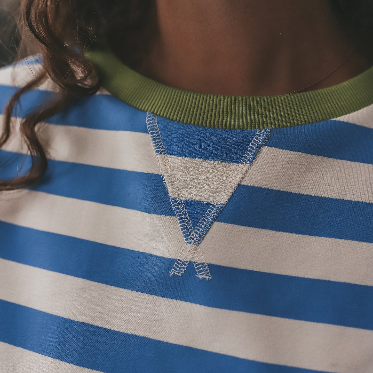 oversized sweater stripes blue Mom